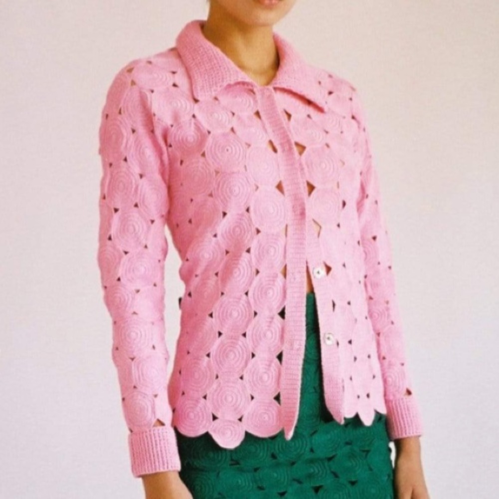 Mozh Mozh Crochet Circle Sama Shirt Cardigan
